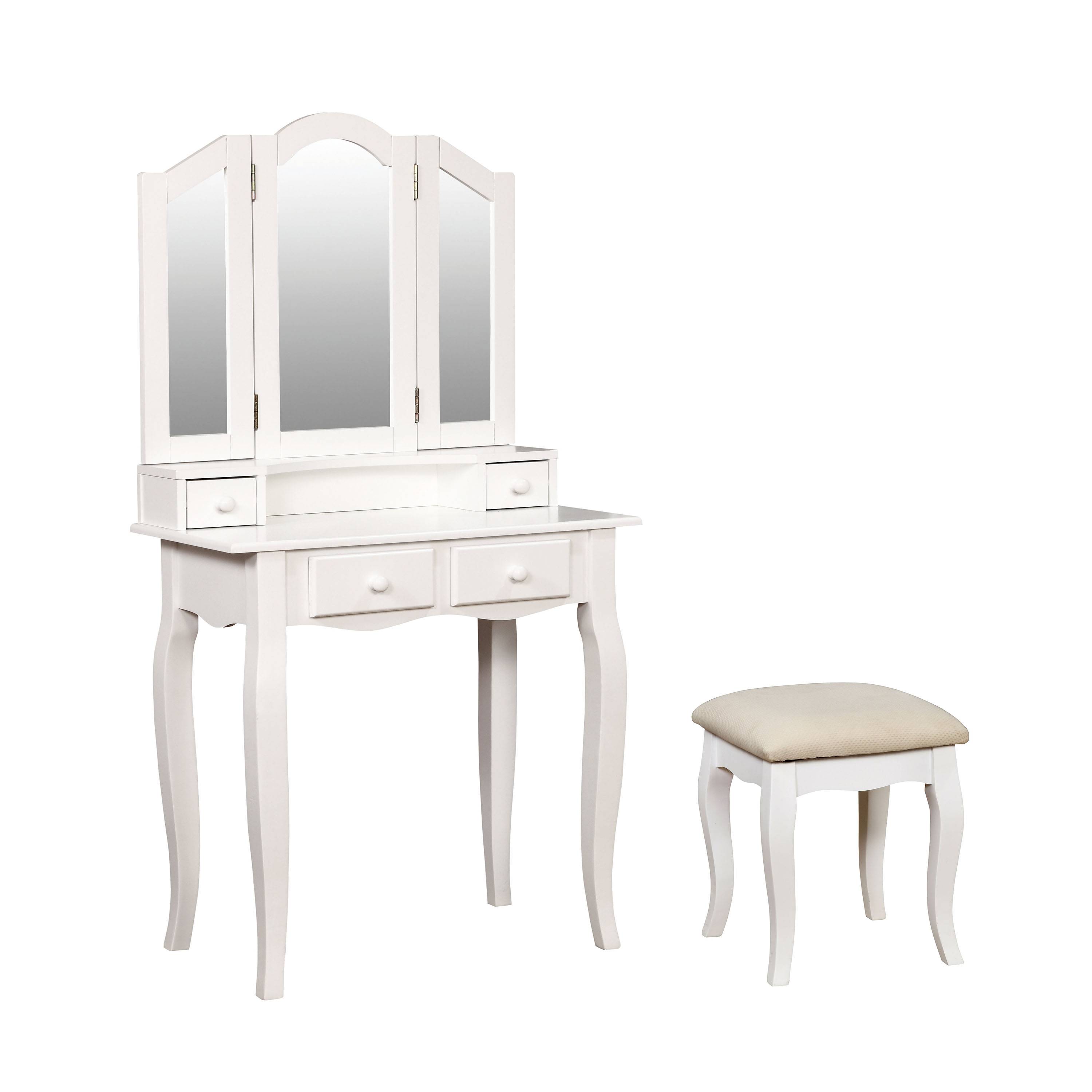 Anais Transitional Solid Wood Vanity Set in White